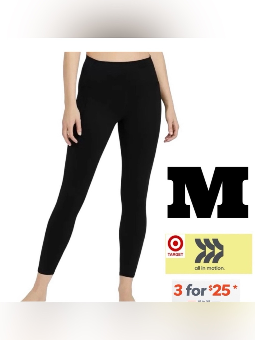 All in Motion Black athletic leggings size medium